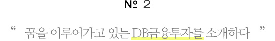 ²ÞÀ» ÀÌ·ç¾î°¡°í ÀÖ´Â DB±ÝÀ¶ÅõÀÚ¸¦ ¼Ò°³ÇÏ´Ù