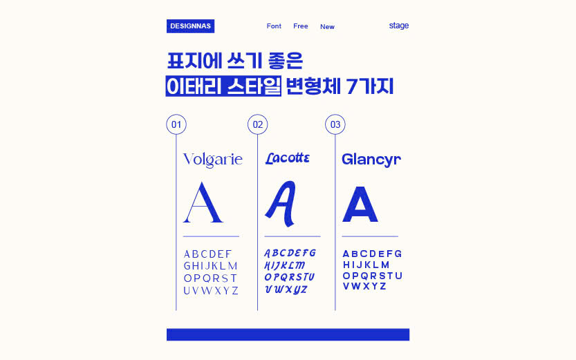 표지에 쓰기 좋은 이태리 스타일 변형체 7가지